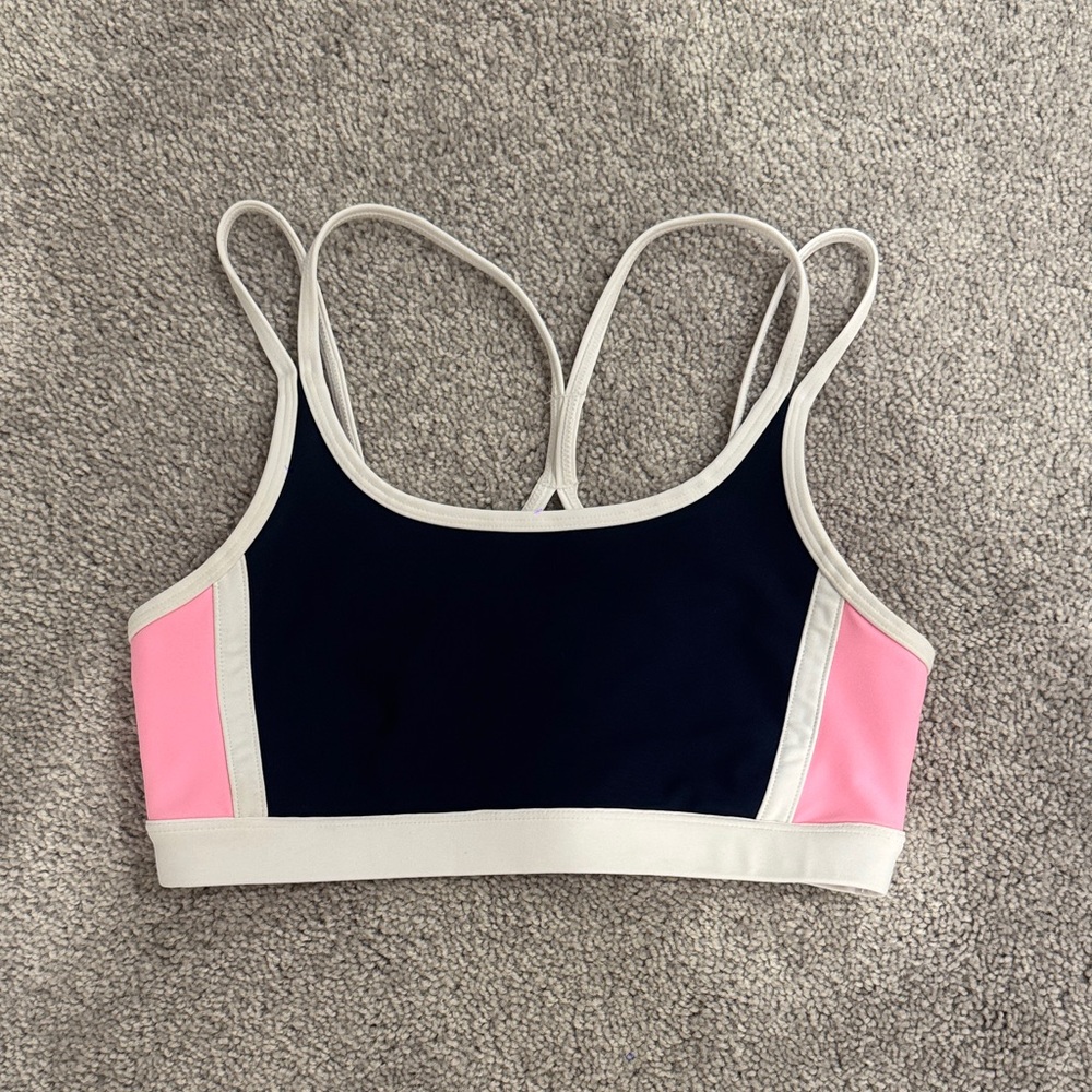 Aqua Navy and Pink Sports Bra, size small